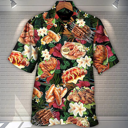 Food Letter Barbecue Aloha Shirt