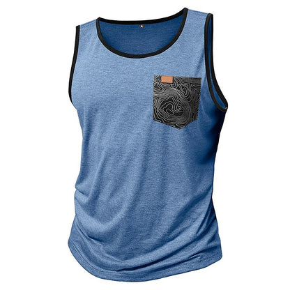 Sleeveless Muscle Tank with Pocket