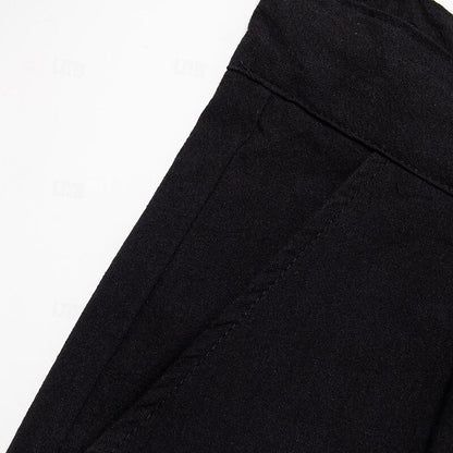 Pleated Drawstring Straight-Leg Beach Pants