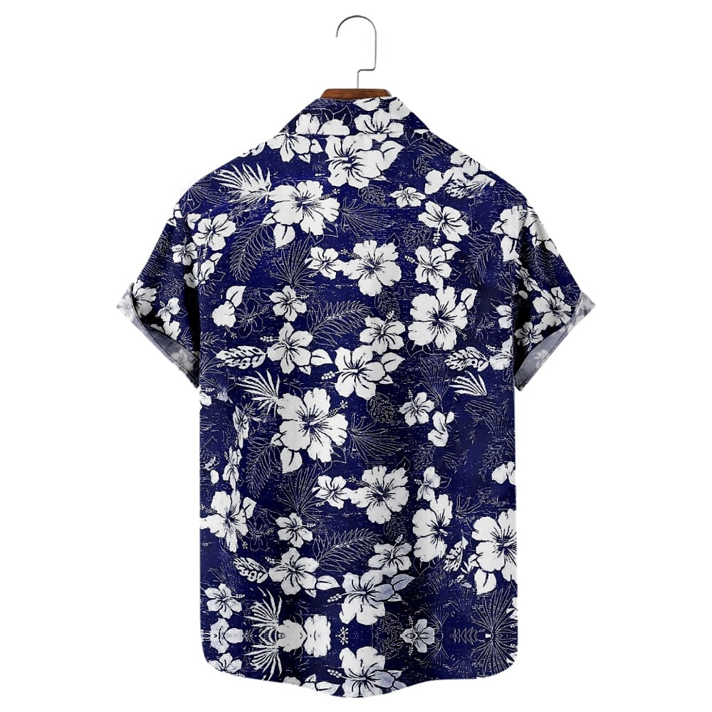 Camisa con estampado floral de hojas de palmera