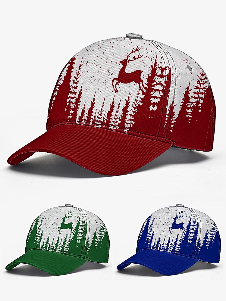Red & White Deer Cap