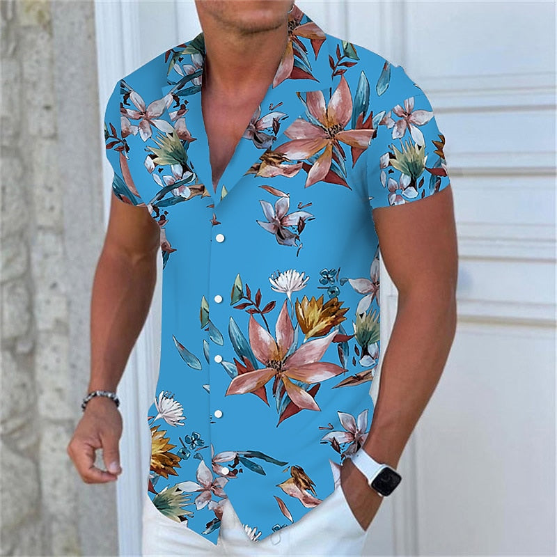 Floral Hawaiian Aloha Turndown Shirt