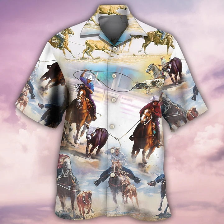 Kentucky Derby Cowboy Aloha Shirt