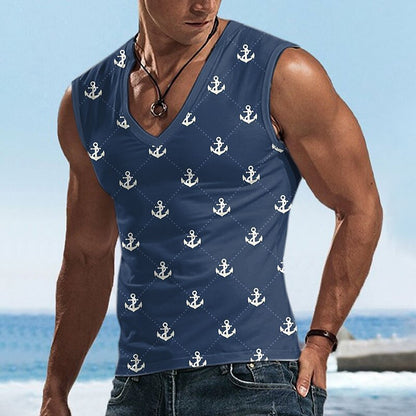 Anchor Argyle 3D Print V-Neck Tank