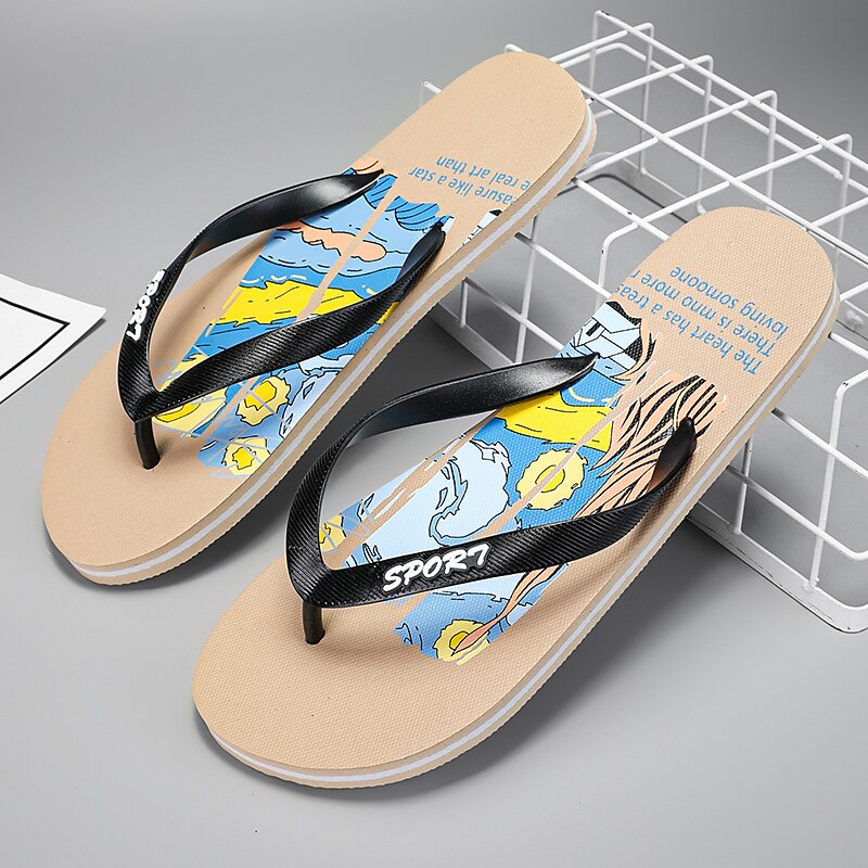 Artistic Flip-Flops – Blue & Yellow Print