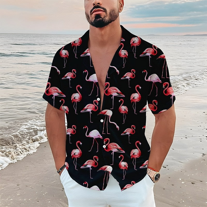 Floral Flamingo Aloha Shirt