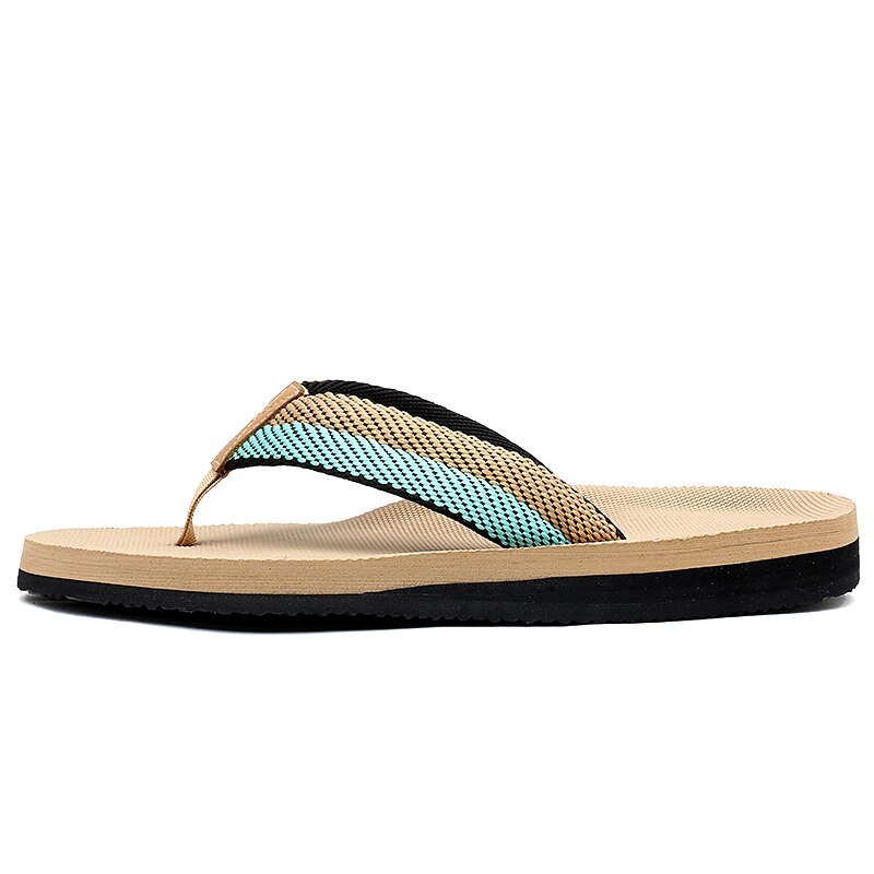 Red Flip-Flops with Black & Gold Stripes