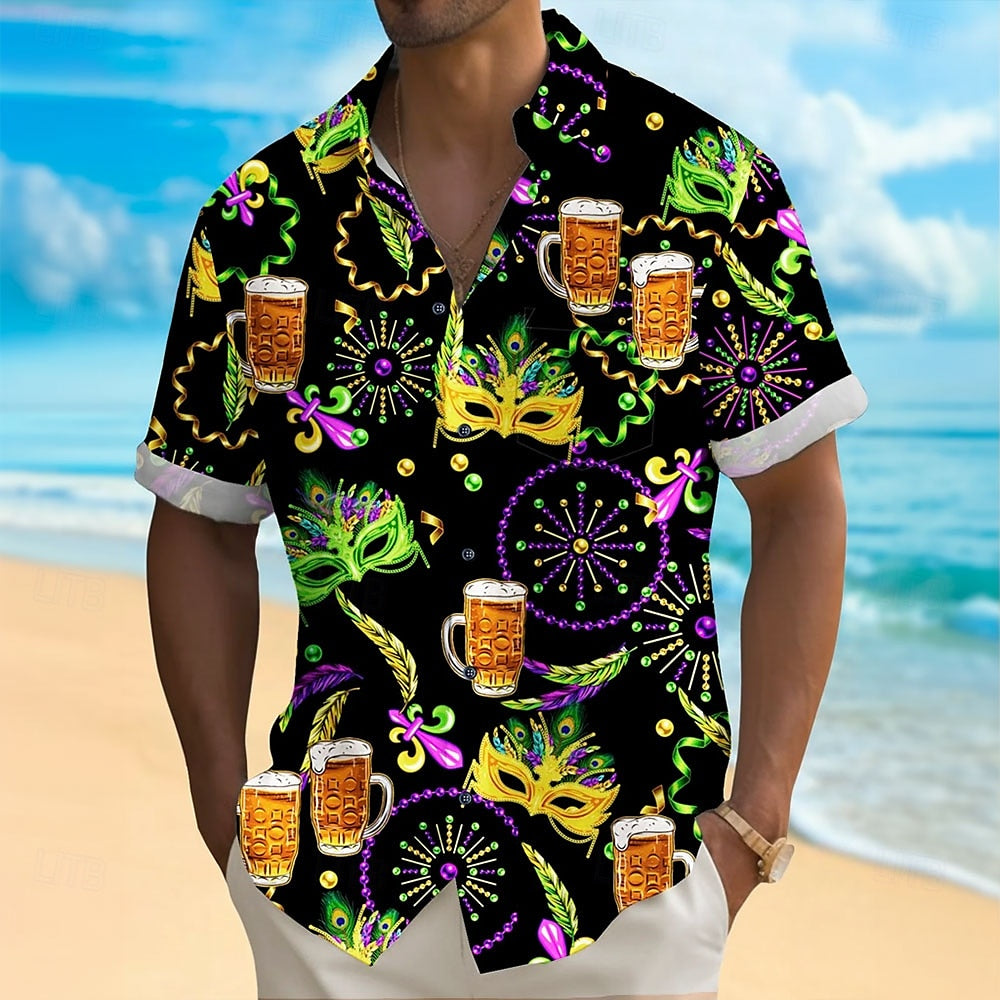 Mardi Gras Beer Mask Shirt