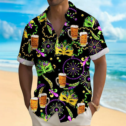 Mardi Gras Beer Mask Shirt