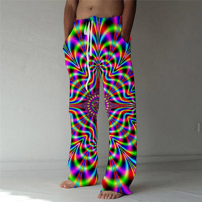 Pantalones de verano con cordón y diseño abstracto