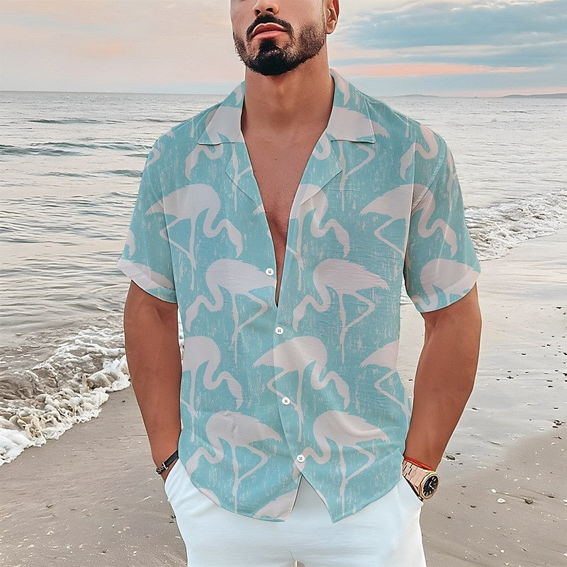 Floral Flamingo Aloha Shirt