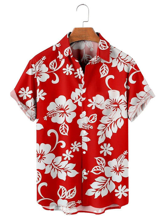 Camisa hawaiana de verano con flores tropicales y flores Camisa hawaiana