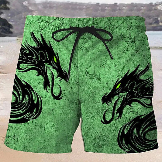 Bañador tipo short de baño con diseño de dragón