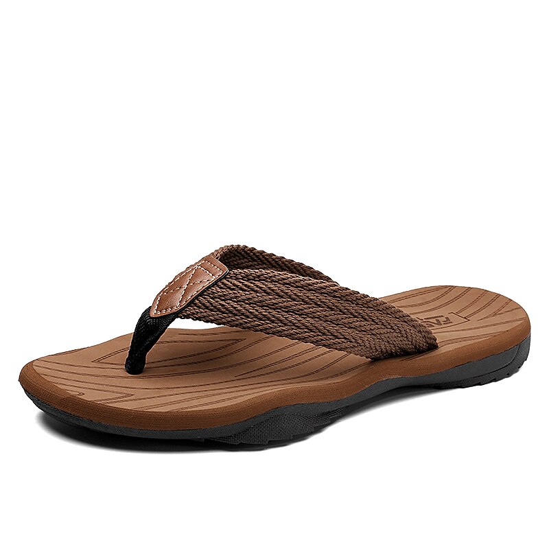 Casual Flip-Flops – Braided Straps & Textured Sole