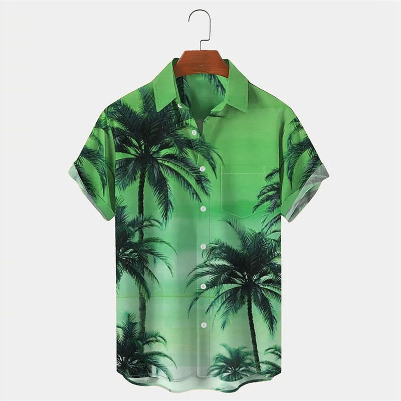 Camiseta con plantas tropicales y palmeras