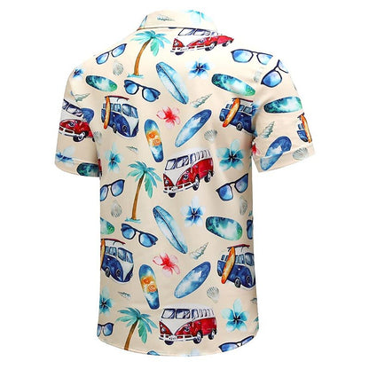 Floral Coconut Tree Bus Shirt