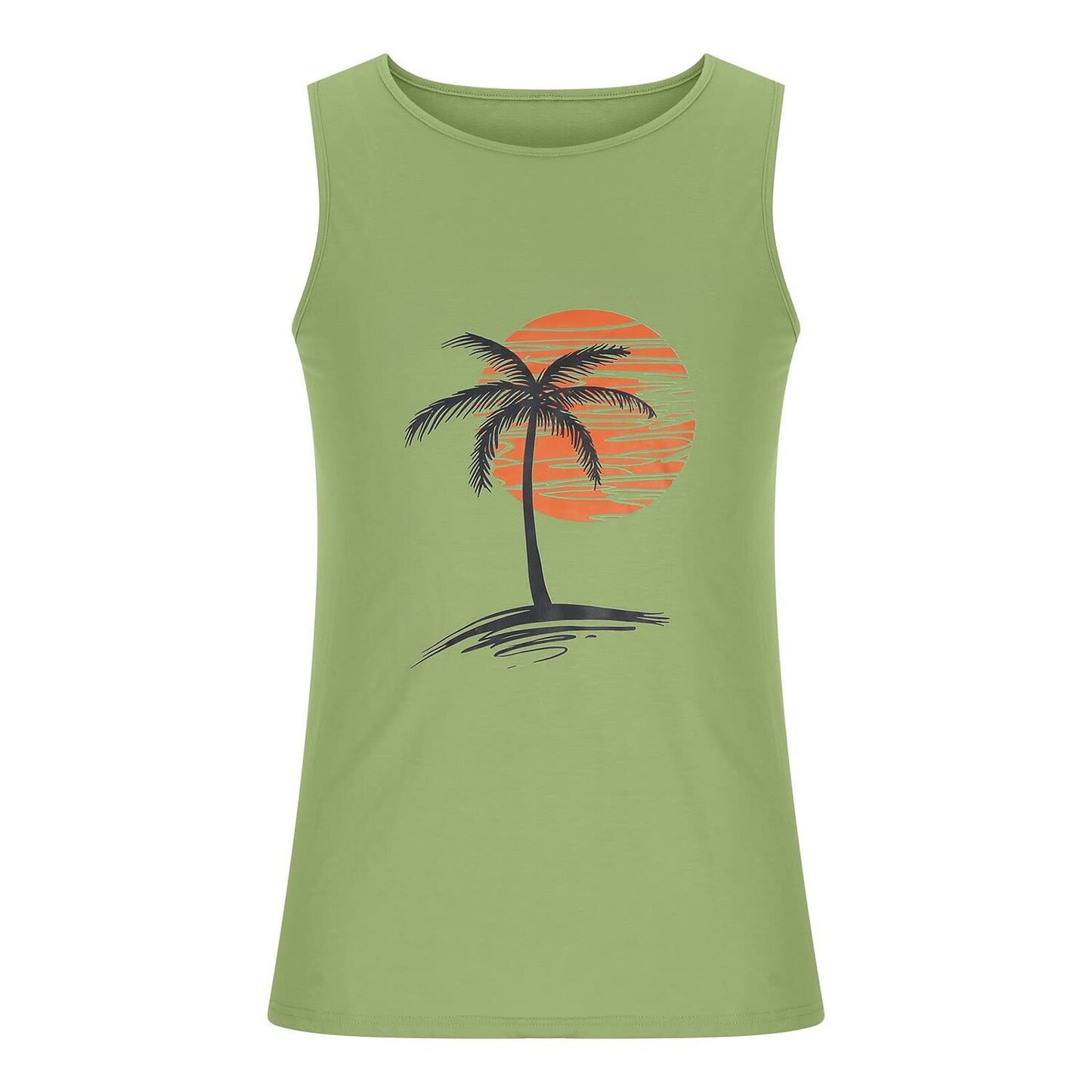 Coconut Tree V-Neck Tank Top