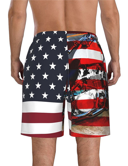 Graphic Prints American Flag Shorts