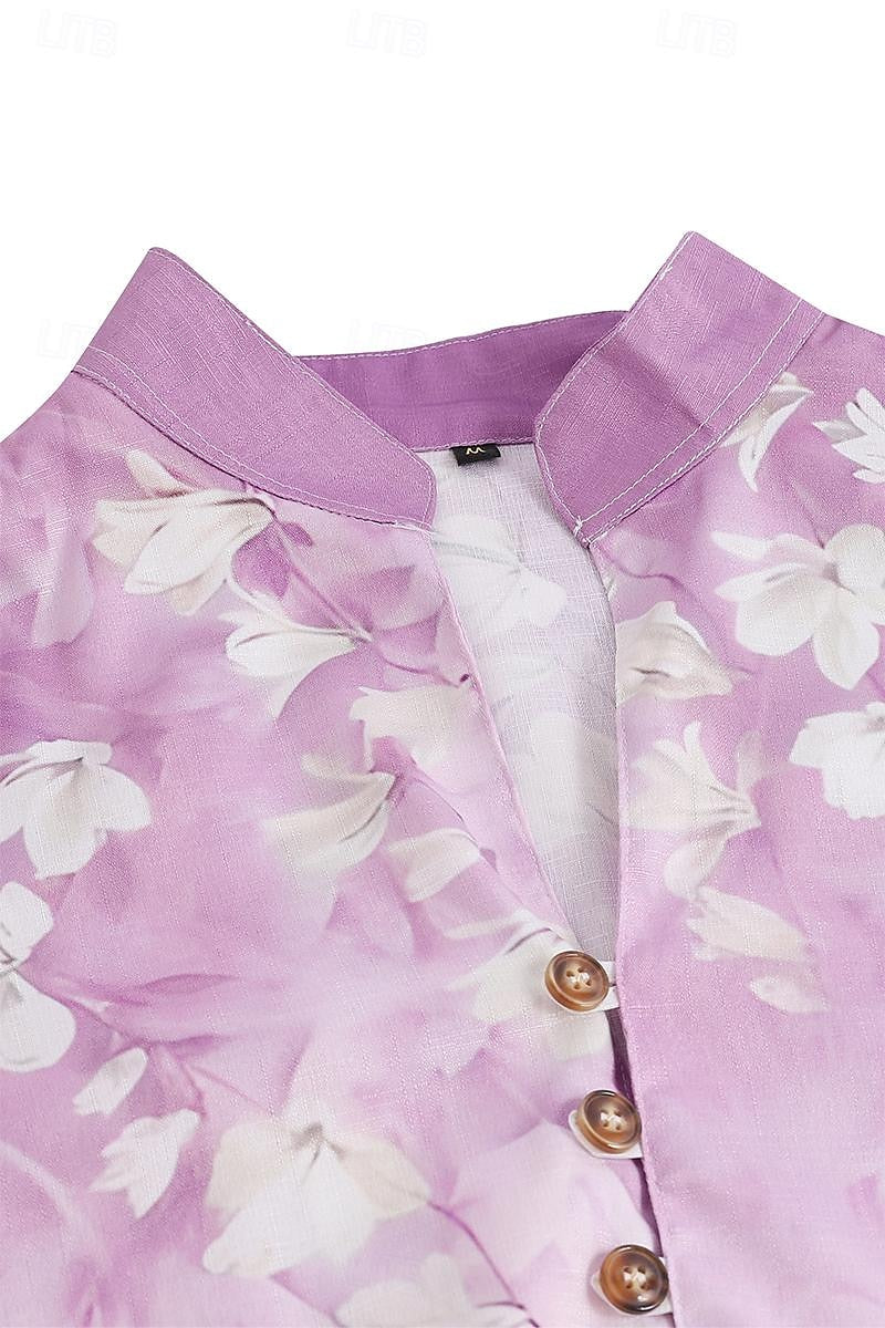 Floral Linen Aloha Shirt