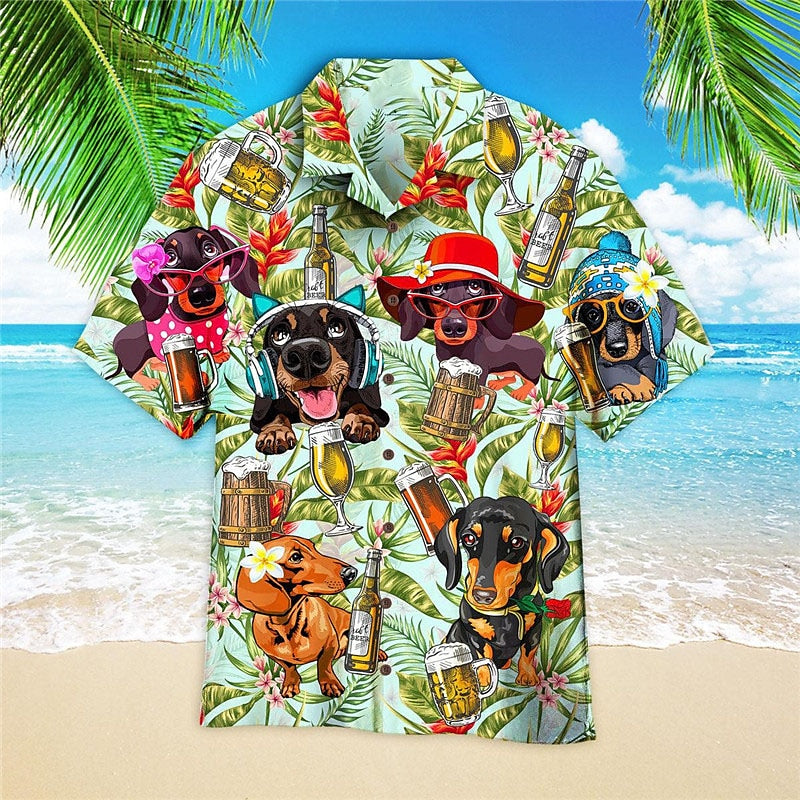 Camisa hawaiana de verano con estampado floral para perro