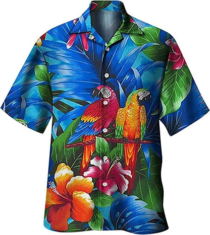 Parrot Palm Leaf Camp Collar Shirt