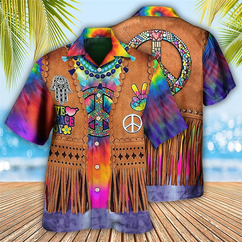 Hippie Colorful Aloha Shirt