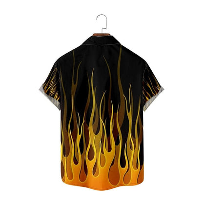 Abstract Daily Wear Flame Shirt