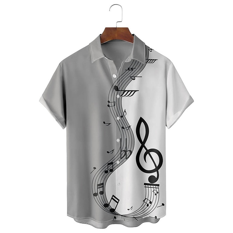 Casual Daily Musical Notes Shirt