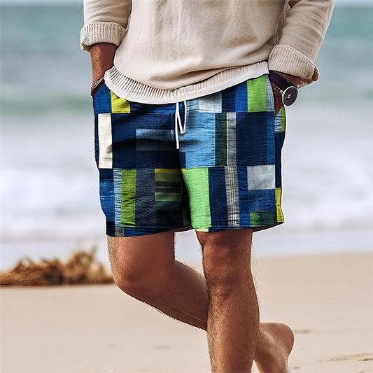 Color Block Patchwork Colorful Shorts