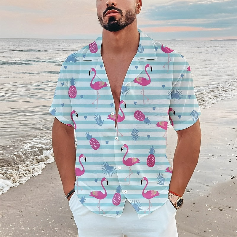 Floral Flamingo Aloha Shirt