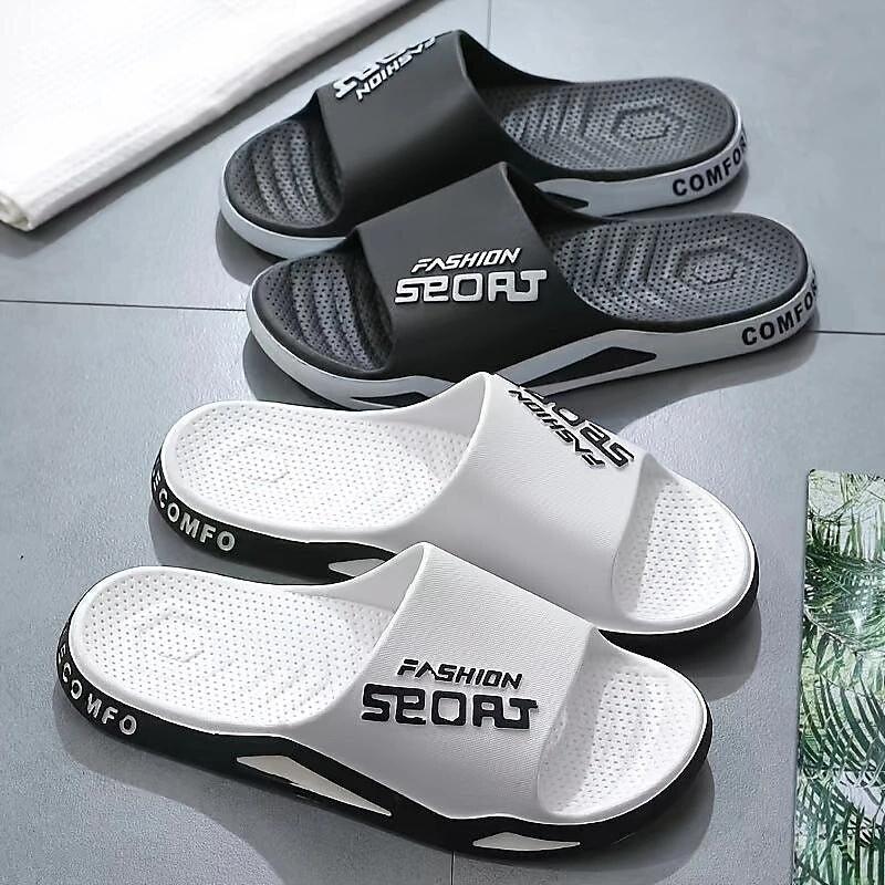 Letter Print Sporty Slide Sandals