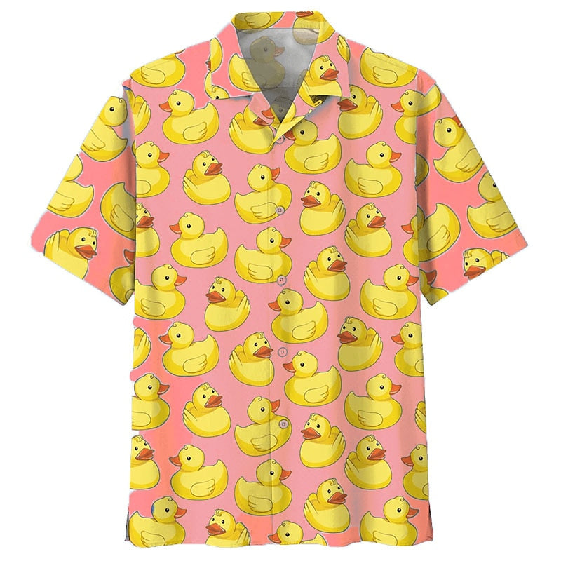 Summer Hawaiian Tropical Graphic Duck Shirt