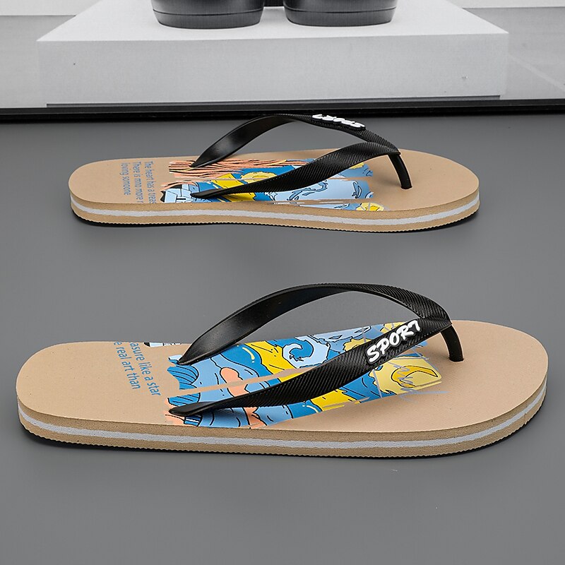 Artistic Flip-Flops – Blue & Yellow Print