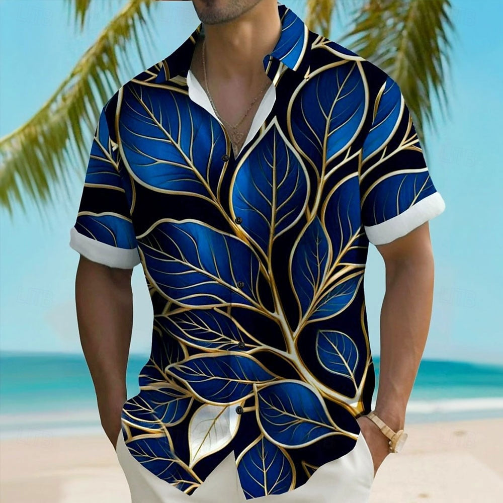 Leaf Print Casual Shirt