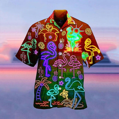 Tropical Fluorescent Camp Collar Shirt