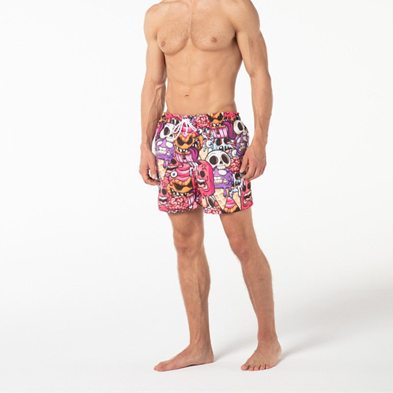 Graphic Skull Swimming Trunks Board Shorts