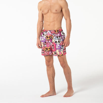 Graphic Skull Swimming Trunks Board Shorts