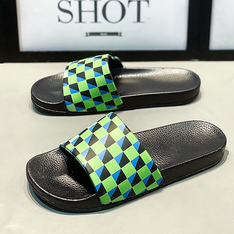 Vibrant Geometric Slide Sandals
