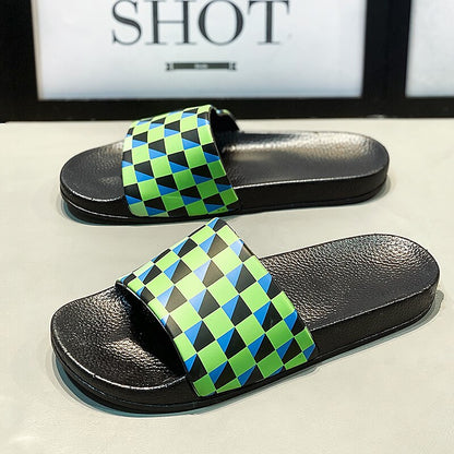 Vibrant Geometric Slide Sandals