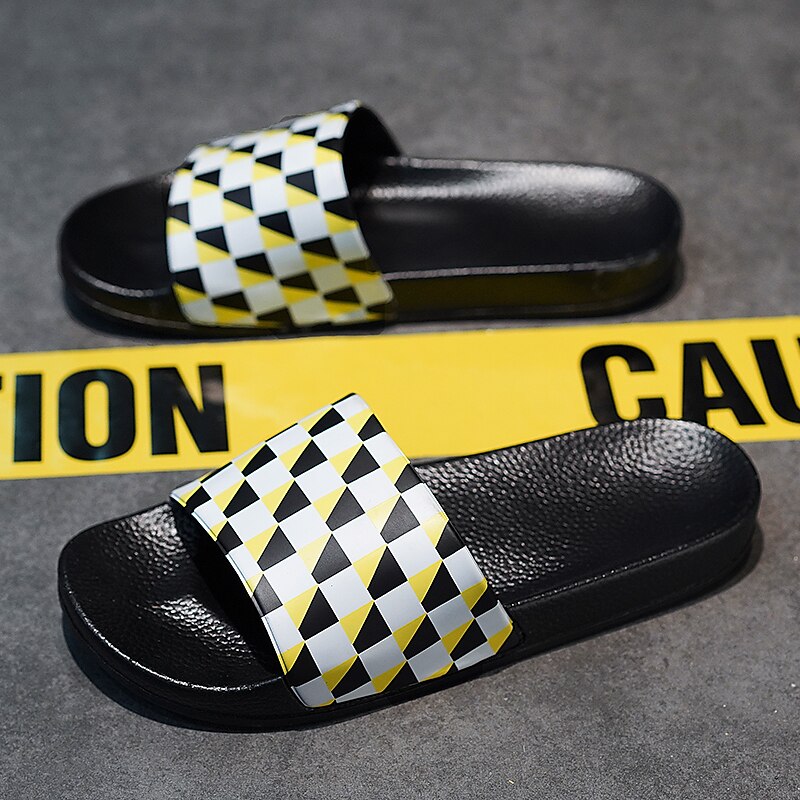 Vibrant Geometric Slide Sandals
