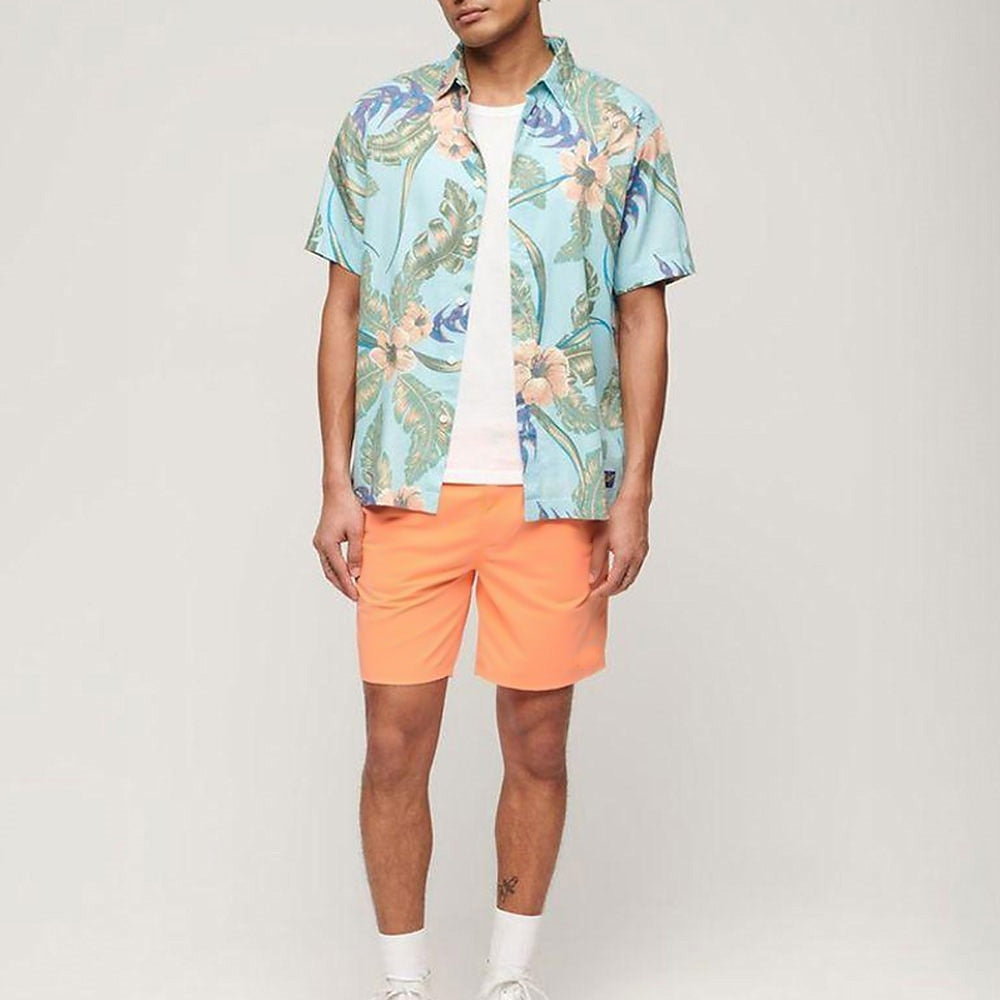 Floral Plants 2pcs Shirt Sets  Blue