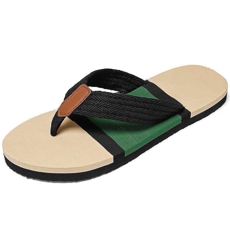 Colorblocked Mesh Strap Flip Flops