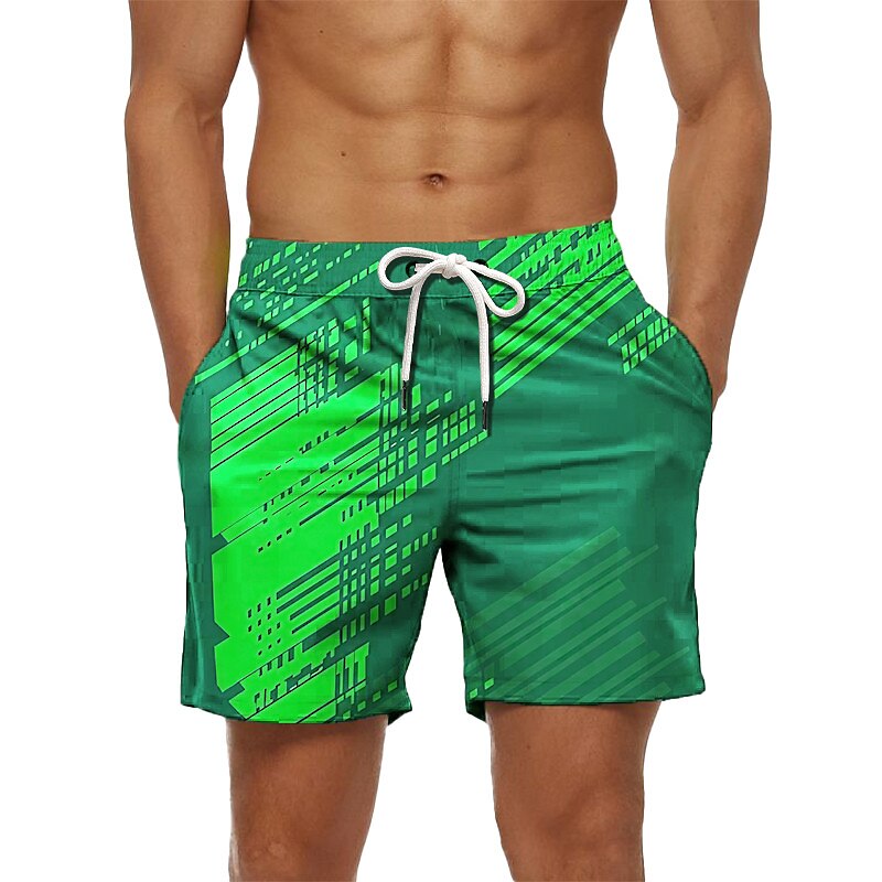 Graphic Prints Geometry Swimming Shorts