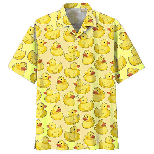 Summer Hawaiian Tropical Graphic Duck Shirt