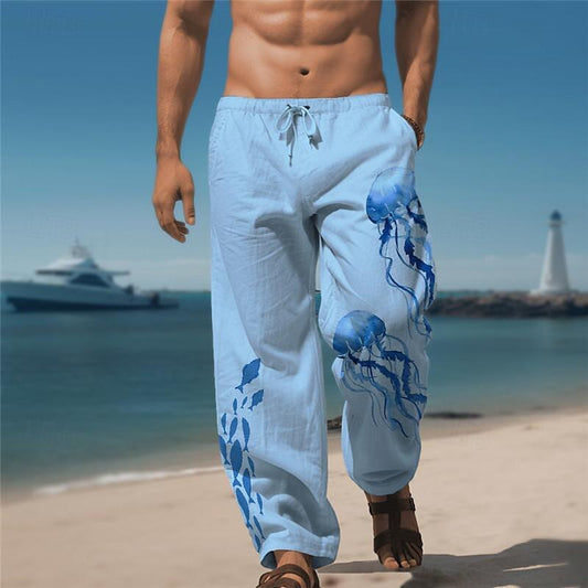 Jellyfish Marine Life Graphic Pants