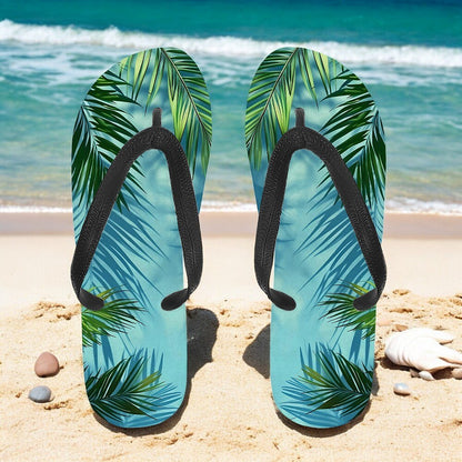Hawaiian Coconut Tree Pattern Beach Flip Flops
