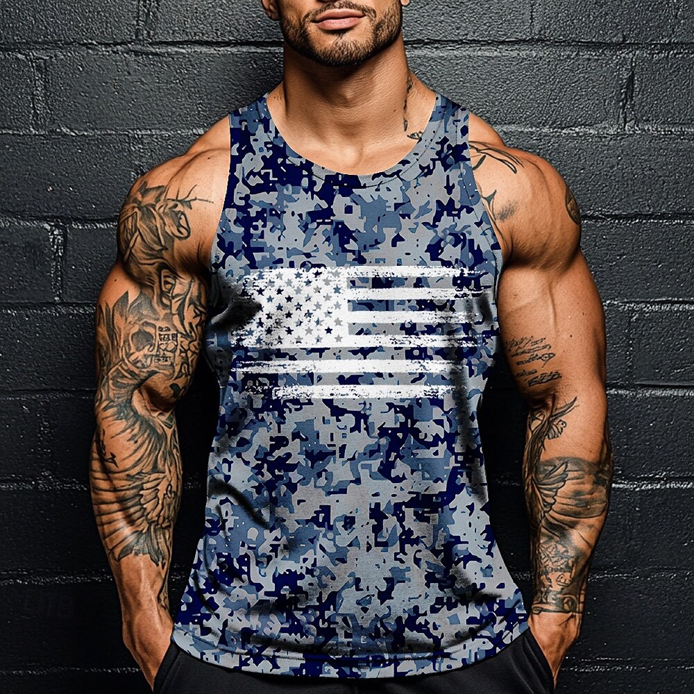 Patriotic Camo Sleeveless Top