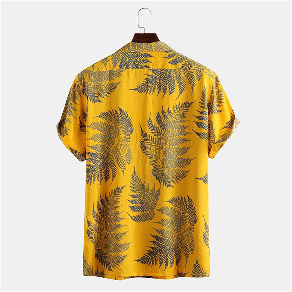 Palm Leaf Tropical Camp Collar Shirt