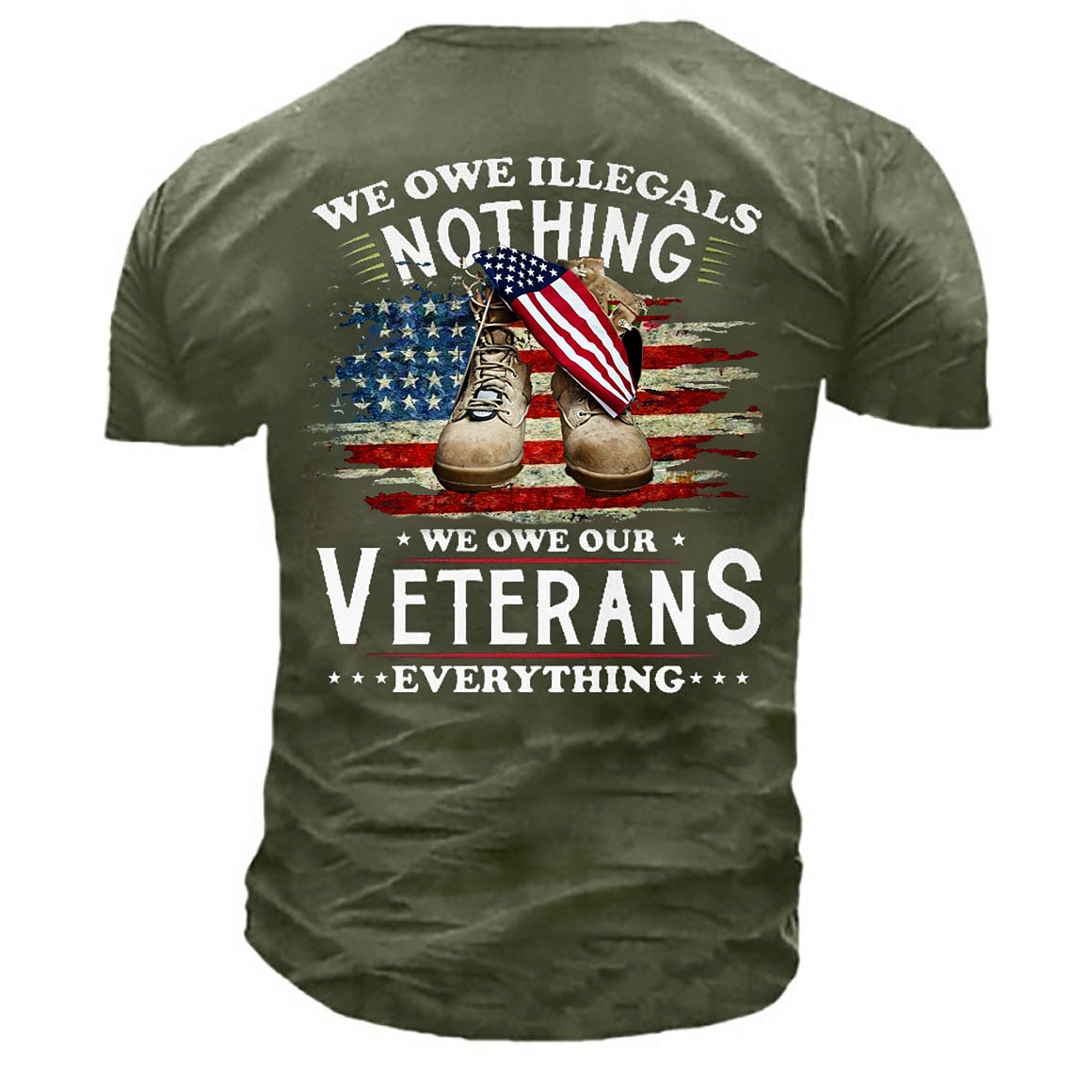 Patriotic Flag Slogan T-Shirt