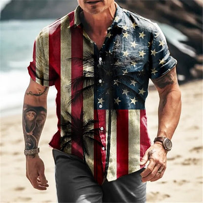 American Independence Day Vintage American Flag Shirt